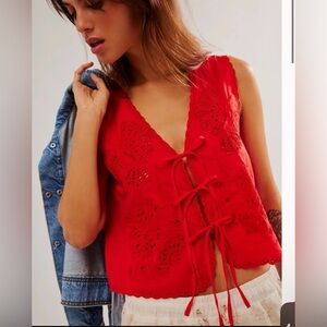 Free People Sweet Escape Top- Red- XL